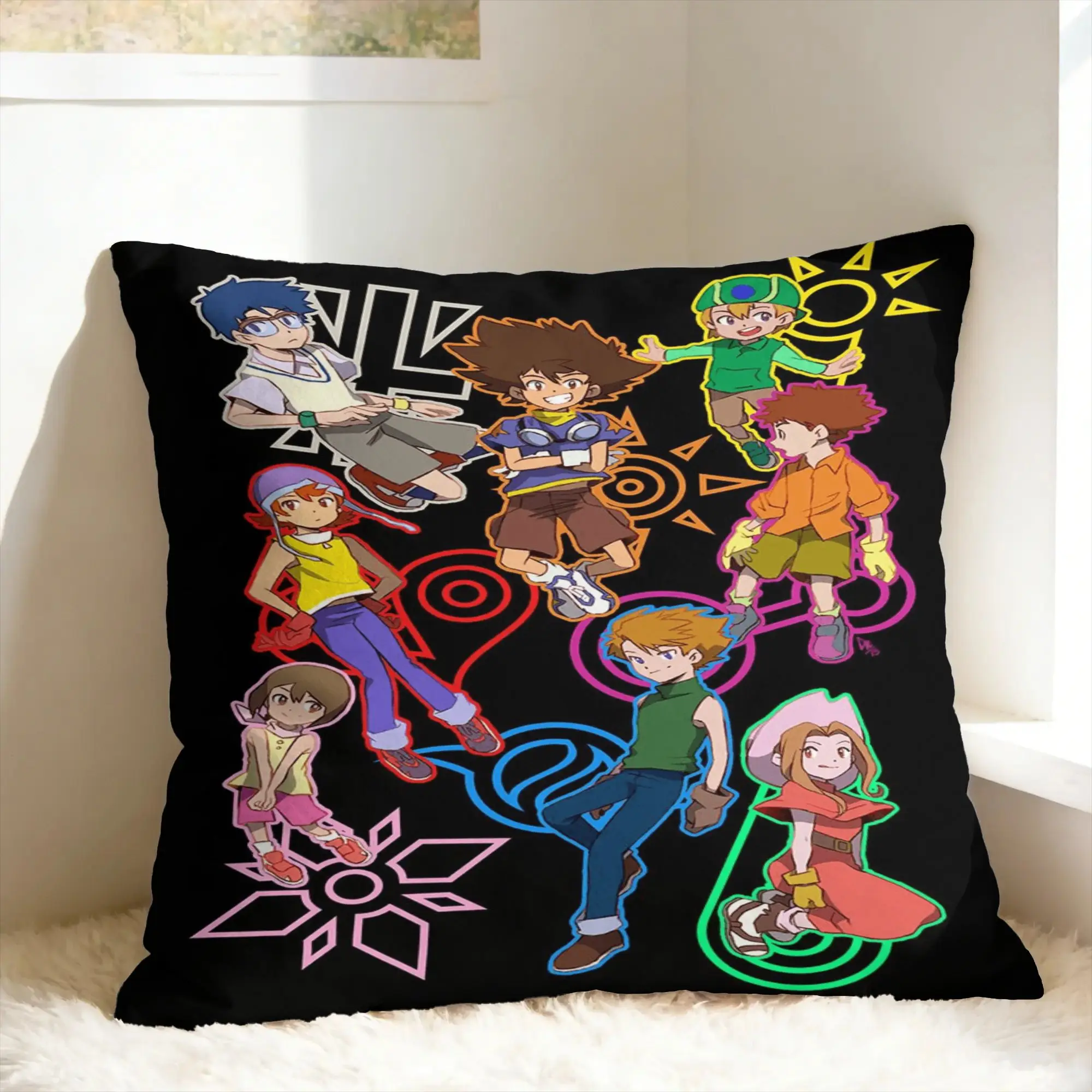 Anime D-DigimonS Pillow Cover  Funny Pillow Case For Sofa Home Decor Soft Pillowcases Gift