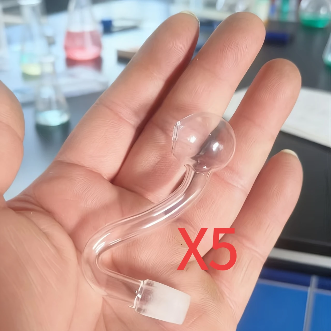 5 قطع من أنابيب الزجاج الملونة المصنوعة من زجاج البورسليكات، ومقاومة لدرجات الحرارة العالية والتآكل، والمواد الاستهلاكية لأدوات المختبرات.