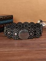 Single famous vintage style bohemian PU leather women's belt all-season universal American western denim style