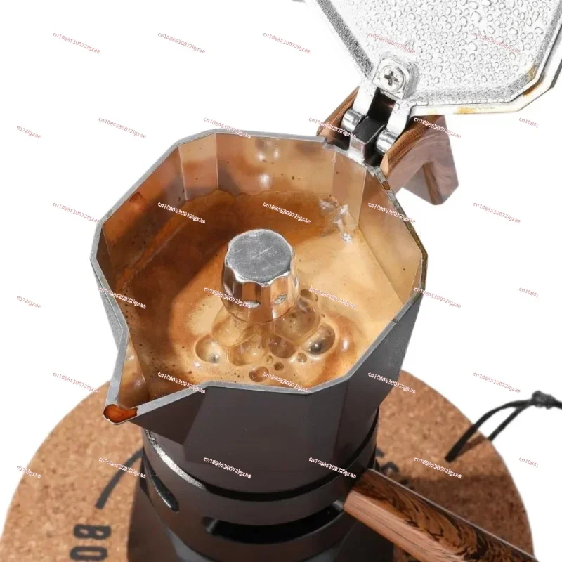 High quality Aluminum Constant Temperature Double Valve Moka Pot Oil Coffee Pot Espresso Coffee Maker househol