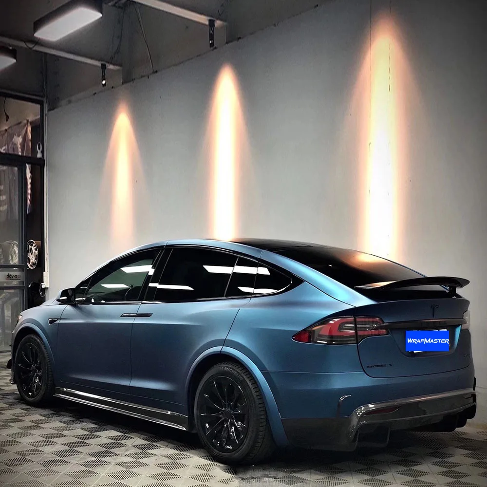 Ultral Matte Metal Blue PET Car Vinyl Wrap Self Adhesive Fade Resistant Automotive Color Change Film for Vehicle Body Decoration