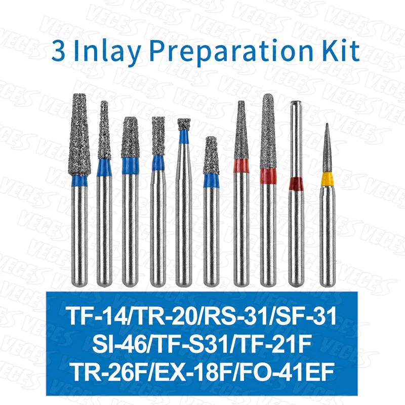 Dental Burs ผสมชุด FG Diamond Burs เจาะสําหรับ handpiece ความเร็วสูงเพชร Abrade Crown Cavity เตรียม 10 ชิ้น/กล่อง