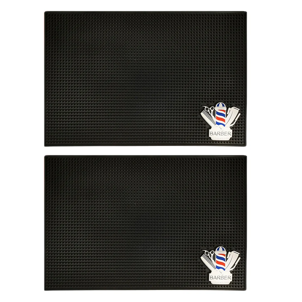 

2 Pcs Salon Storage Mat Silicone Non Pad Hair Tools Haircut Organizer Hairdressing Vintage Trimmer Holder