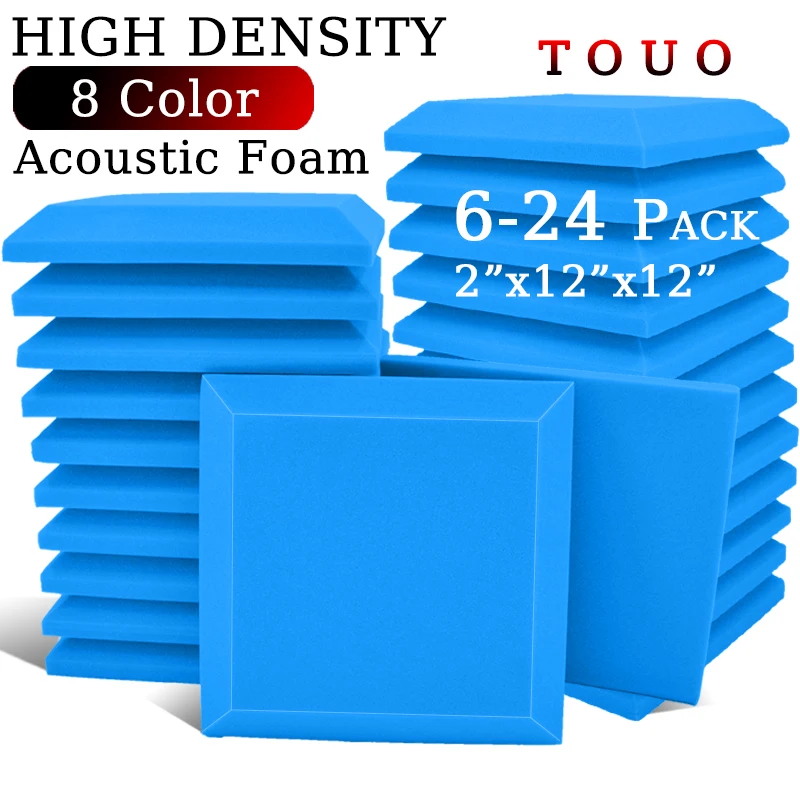 TOUO 6/12/24pcs Acoustic Foam Home Studio Sound Foams Acoustic Treatment High Density Square Hypotenuse Sound Absorbing Material