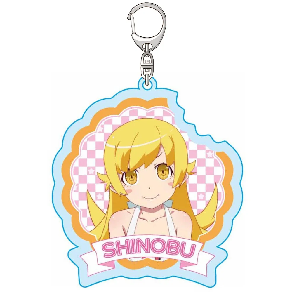 Anime Store Monogatari Serie Shinobu Oshino Mayoi Hachikuji Yotsugi Ononoki Acryl Schlüssel bund Anhänger Ornamente Fans Geschenke über 6cm