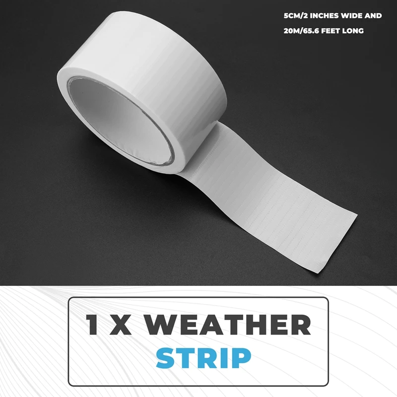 Window Weather Tape, Sealing Tape, Plastic Weather Tape, Sealing Tape, Waterproof, No Residue Sealant Strip (White)-A56M