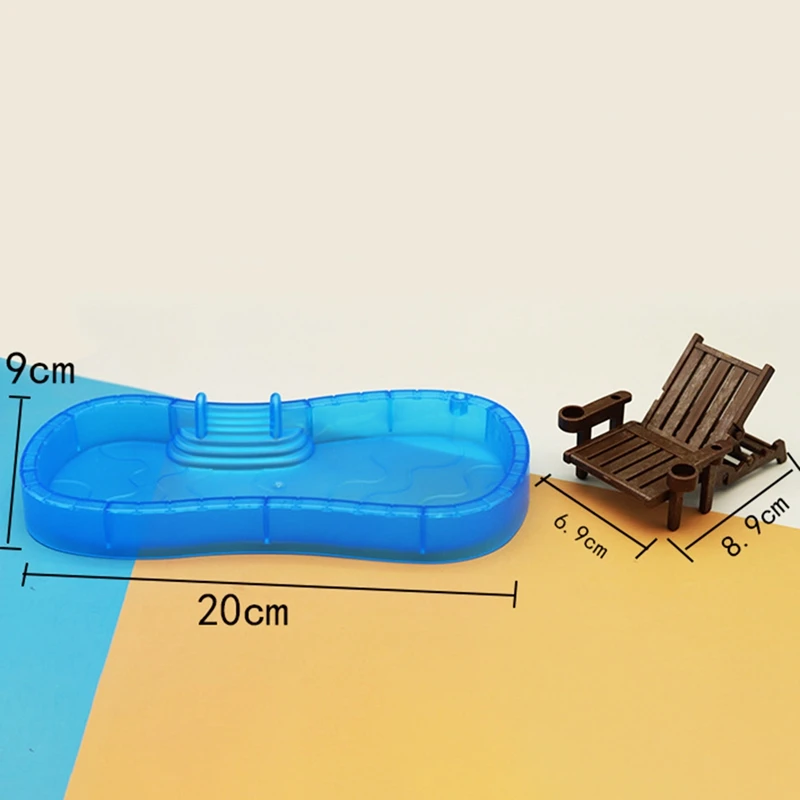 

Милый мини-декор для плавания, имитация бассейна, набор пляжных стульев, детский игровой домик, игрушки, украшение