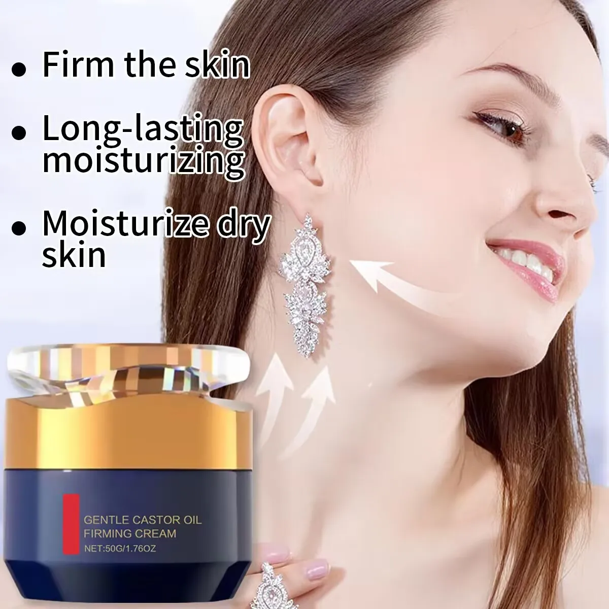 Castor Oil Peptide Firming Moisturizing Cream for Skin Hydration and Nourishment 50g