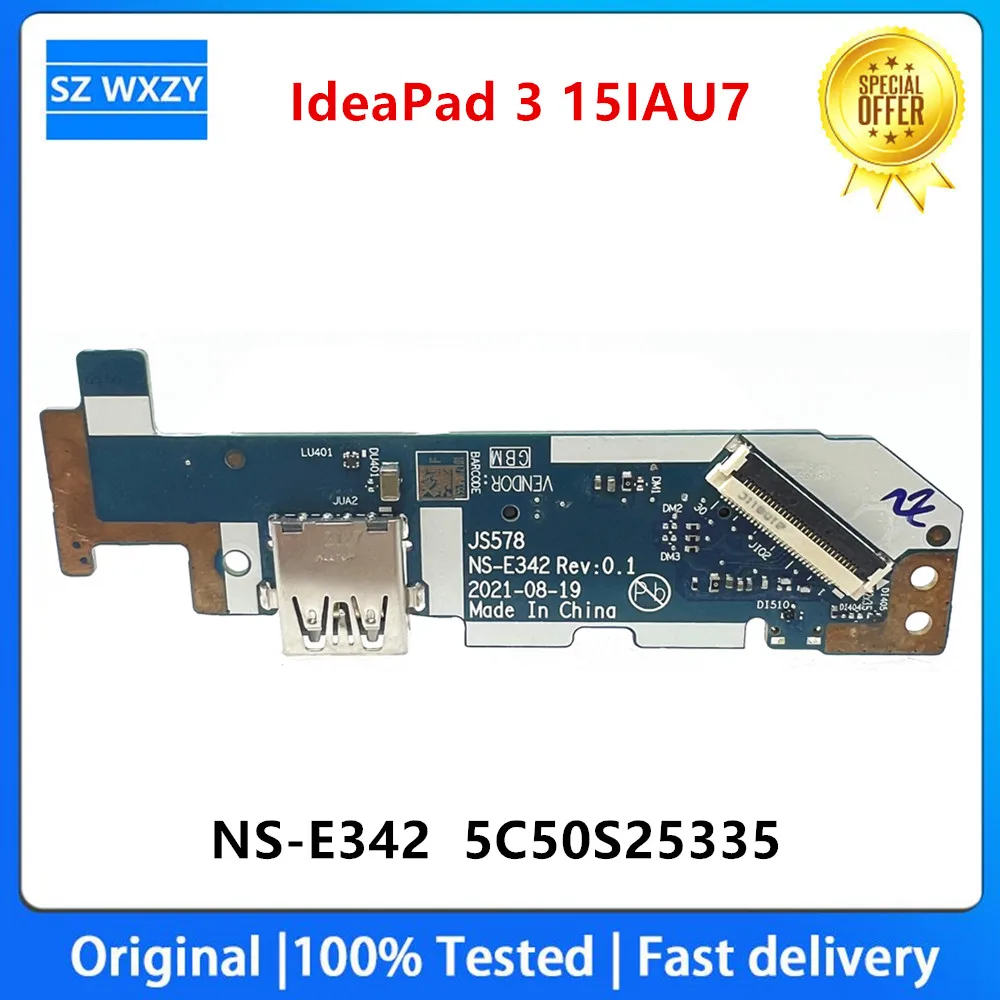 Original For Lenovo IdeaPad 3 15IAU7 Laptop 82RK SD Card Reader USB Power Switch Button Board NS-E342 5C50S25335