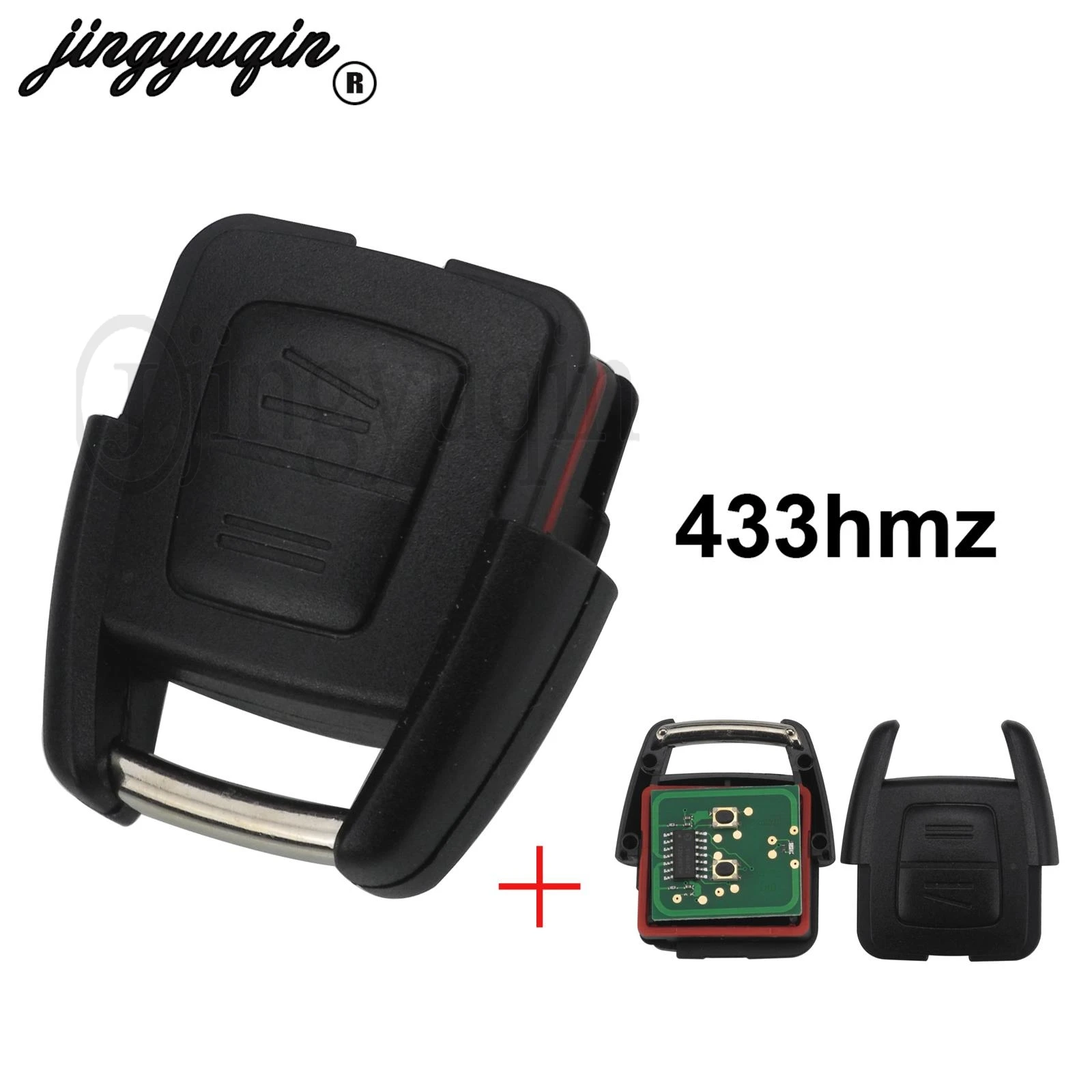 

jingyuqin 433.92MHz 2 Buttons Remote Control Car key Fob For Vauxhall Opel Vectra Zafira DELPHI 1998-2005