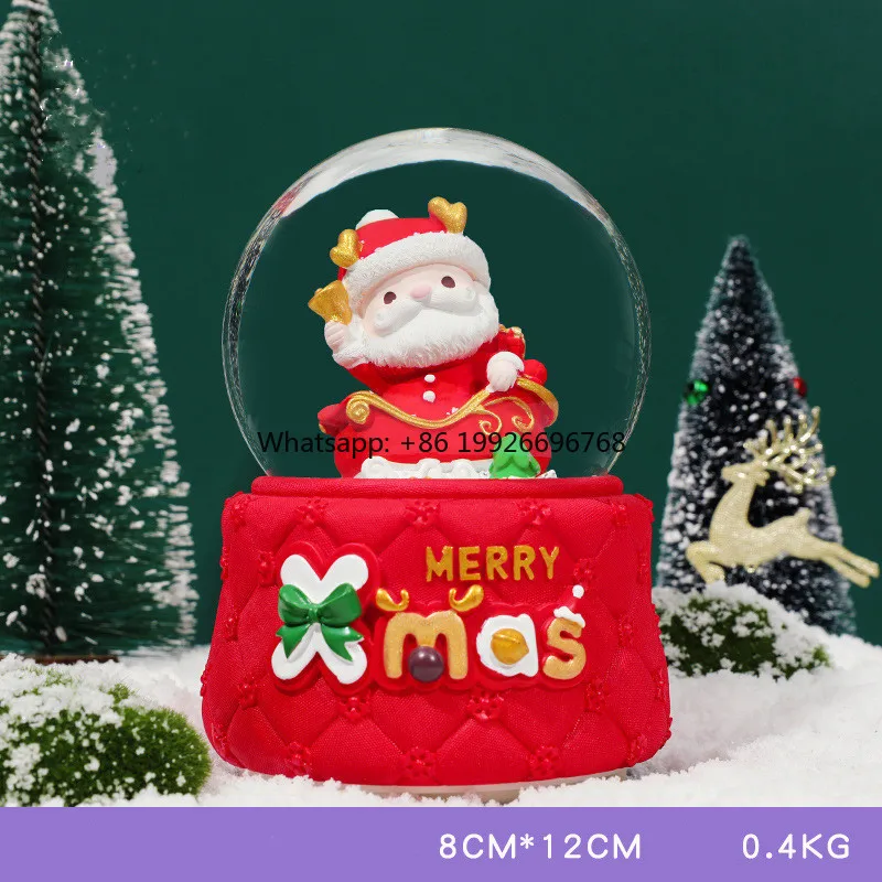 

Ever Bright Christmas Music Box with Modern Design Hot Sale Santa Crystal Glass Ball factory