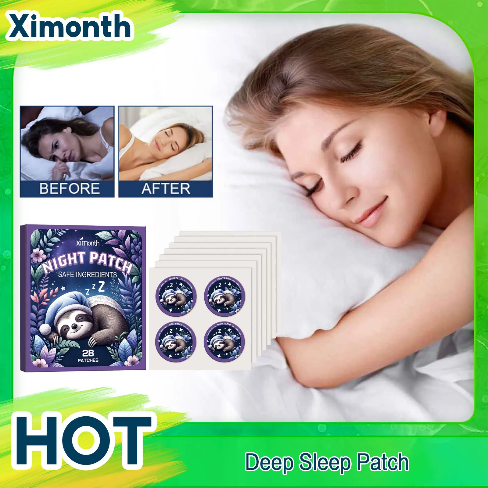 Deep Sleep Patch Anxious Headache Relief Soothe Neurasthenia Improve Light Sleep Nighttime Dreaminess Insomnia Treatment Sticker