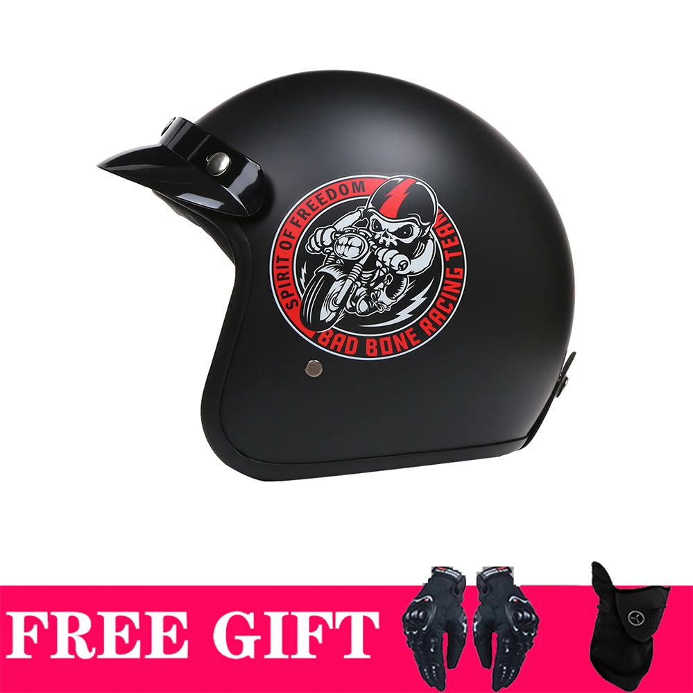Retro Vintage Helmet Motorcycle 3/4 Open Face DOT ECE Approved PU Leather Cascos Moto Helmet Capacetes Casque Cafe Racer Kask 3