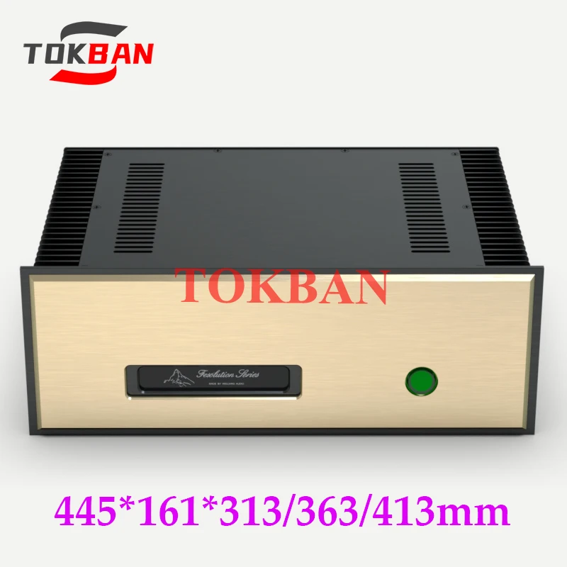 Tokban Audio FM711 445*161*313/363/413mm Aluminium Class A Power Amplifier Chassis Enclosure with Heat Sink DIy Amp Case Shell