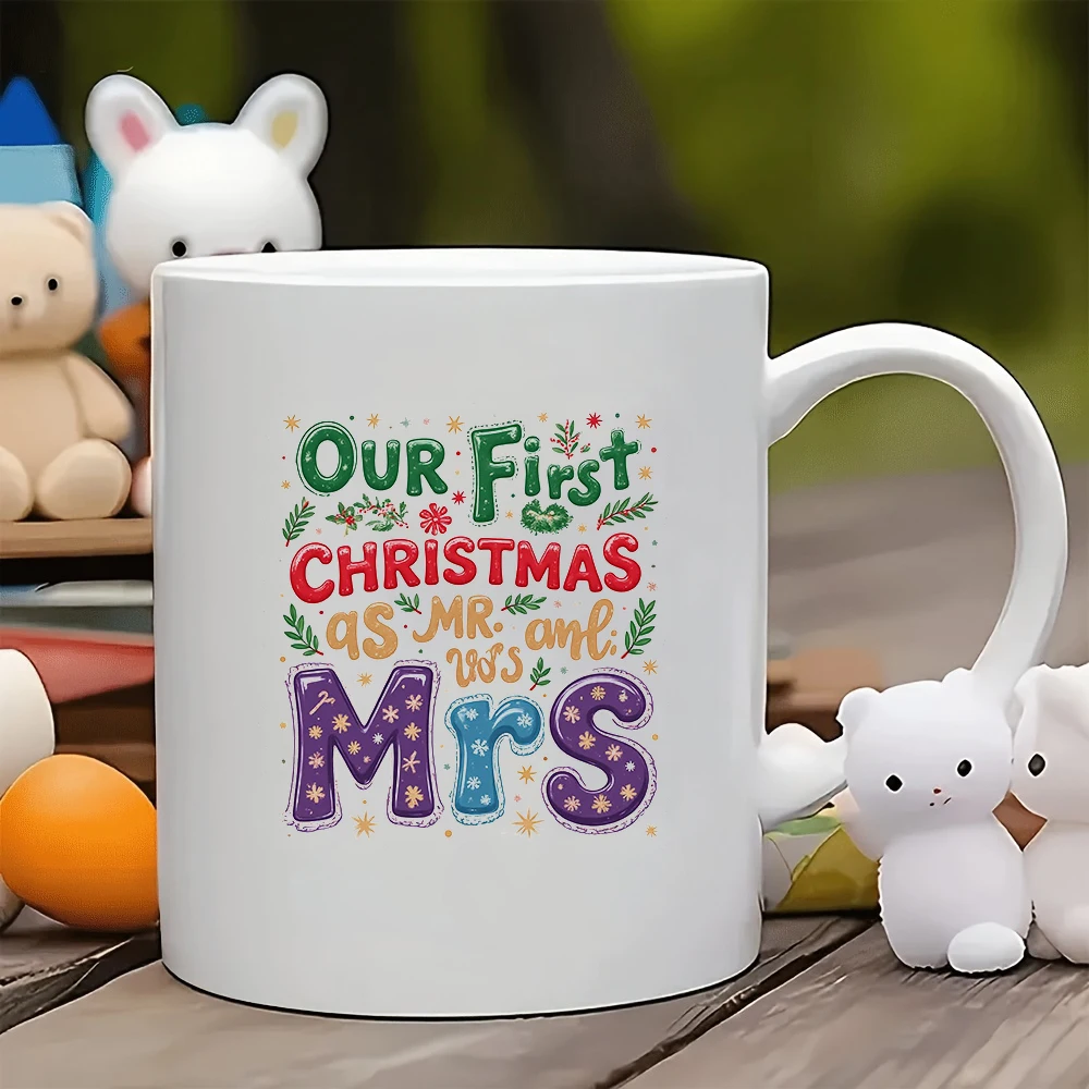 11oz Mug + Hand-painted Christmas Card + Custom MR  MRS Edition  Snowflake Decor  Perfect Family Office Gift  Top Christmas Pick
