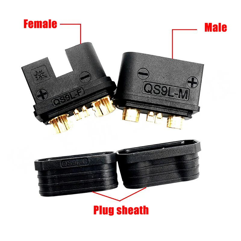 QS9L Heavy Duty Battery Connector QS9 Anti-Spark Gold Pating 180A Large Power Plug For RC Plant Protection Drone UAV