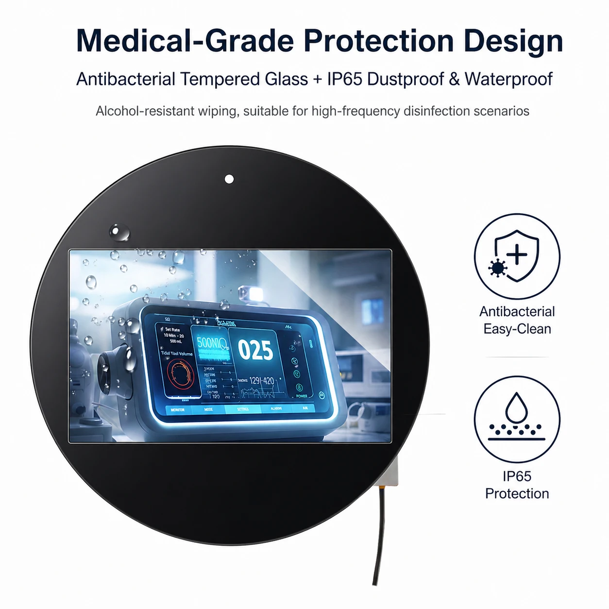 9-Inch round IPS LCD capacitive touchscreen custom touch display module for industrial medical equipment