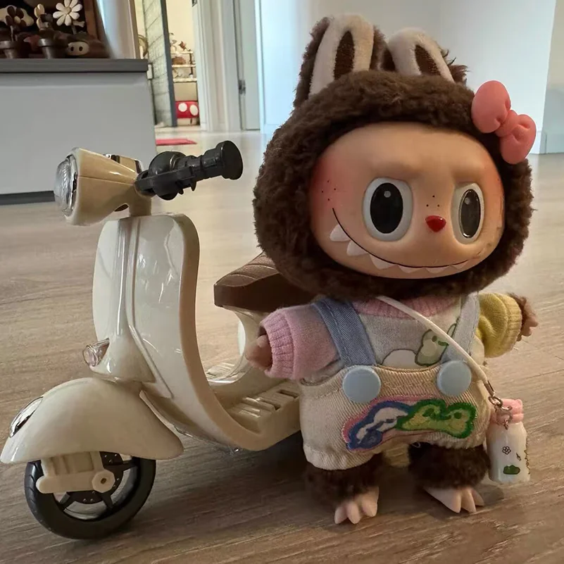 

(No Doll) Labubu 360 Degree Rotating Swing Anime Mini Motorcycle Toys Electric Motorcycle Labubu Toy Motor For Doll Girls Gift