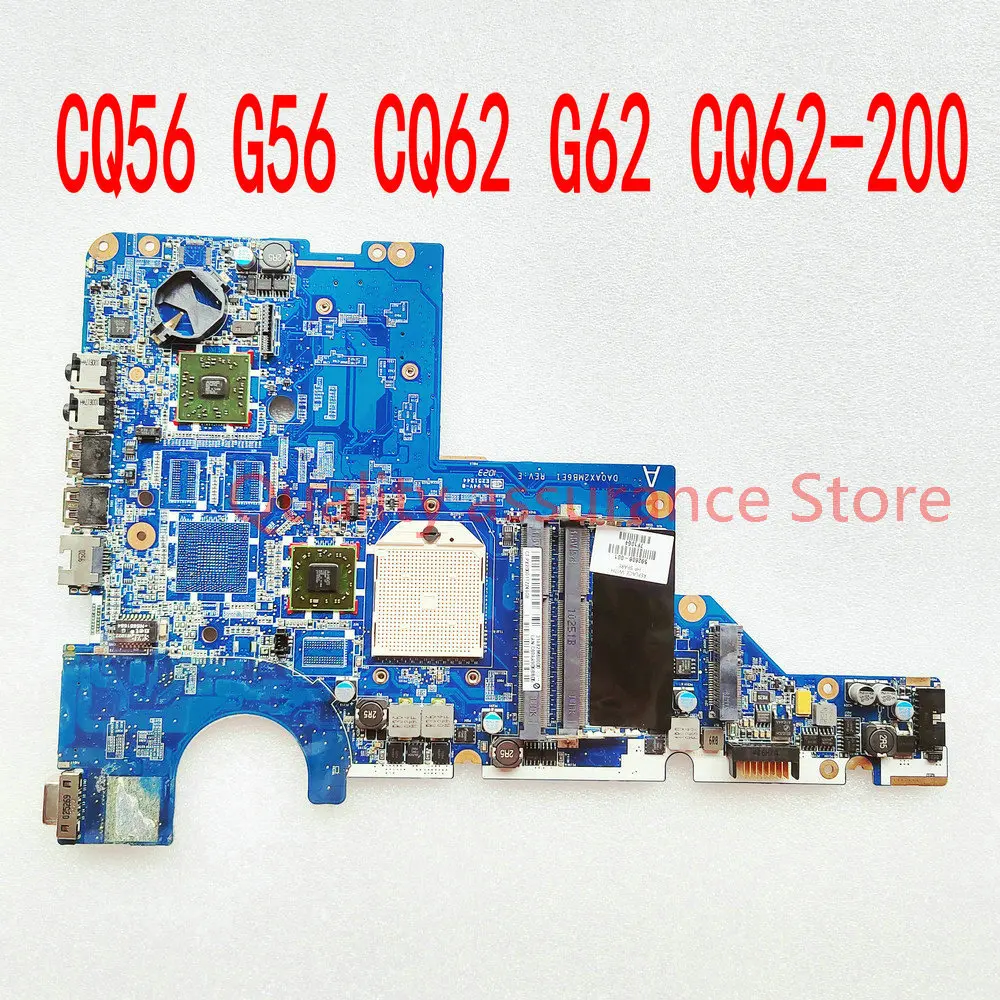 592808-001 For HP COMPAQ G62 CQ62 NOTEBOOK DAOAX2MB6F0 Laptop Motherboard DA0AX2MB6E1 DA0AX2MB6E0 CQ62-228DX DDR3 second-hand