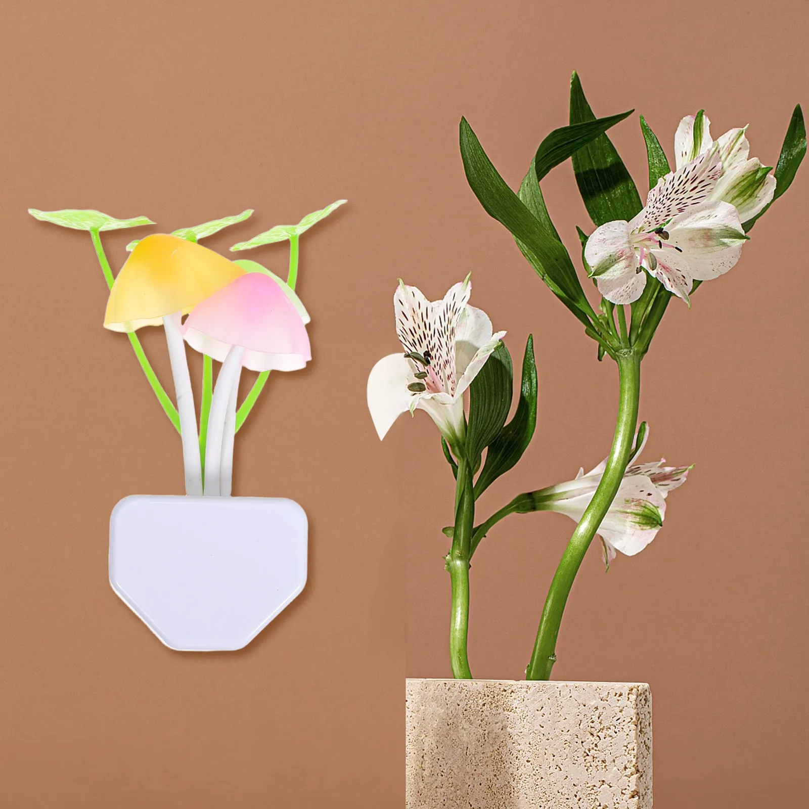 

3Pcs Mushroom Night Light Plug in LED Warm Light Bedroom Lamp Eye-Care Decorative Mini Mushroom Lamp Desk Lamps for Bedrooms