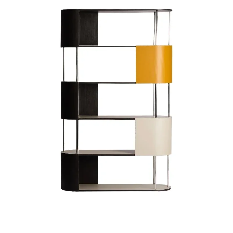 Saddle Leather Color Matching Bookshelf Bookcase Showcase Shelf