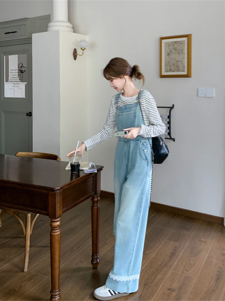 Salopette en jean Design Sensation pour femmes, pantalon à jambes larges, taille haute, sensation ample, exclusivité en ligne, nouvelle collection printemps automne 2025