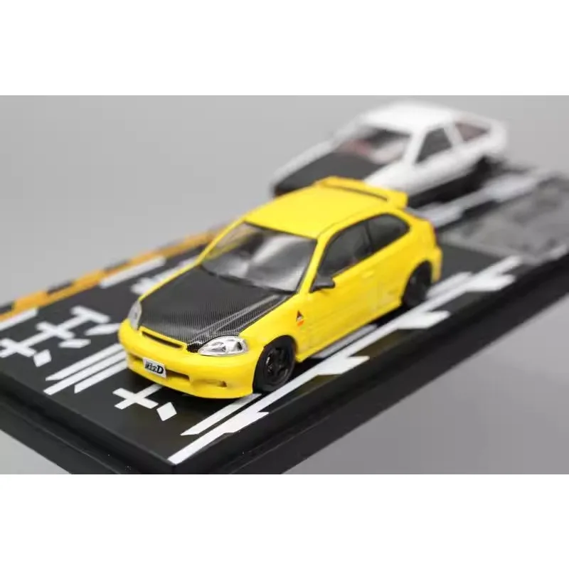 Japan Anime Club 1:64 Honda Civic EK9 Toyota AE86 Sedan Sport Car Diecast Alloy Simulation Model Collectibl Vehicle Perfect Gift