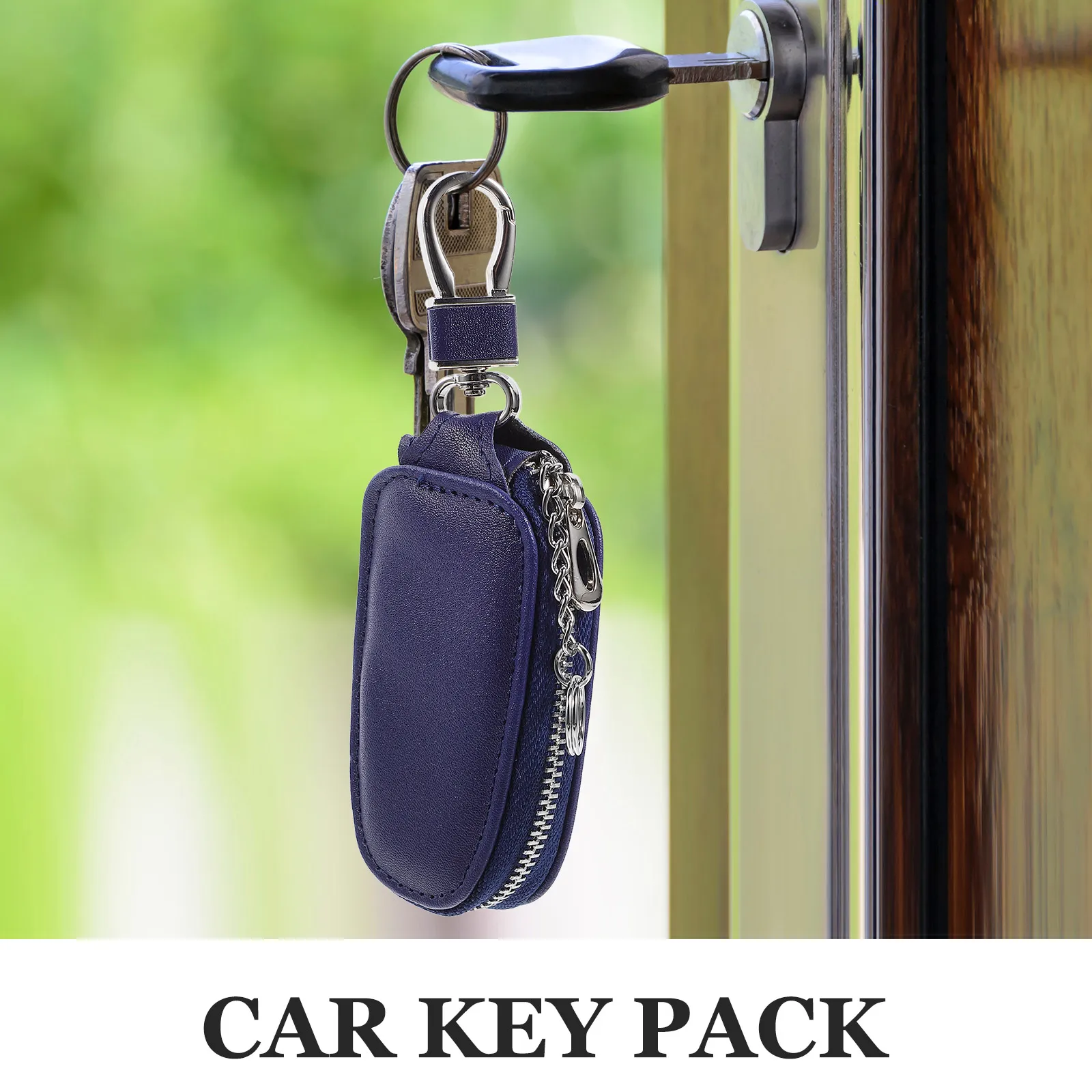 

Car Bag With Zipper Durable Key Fob Holder Scratch Resistant Lightweight Key Storage Organizer For Car House Keys