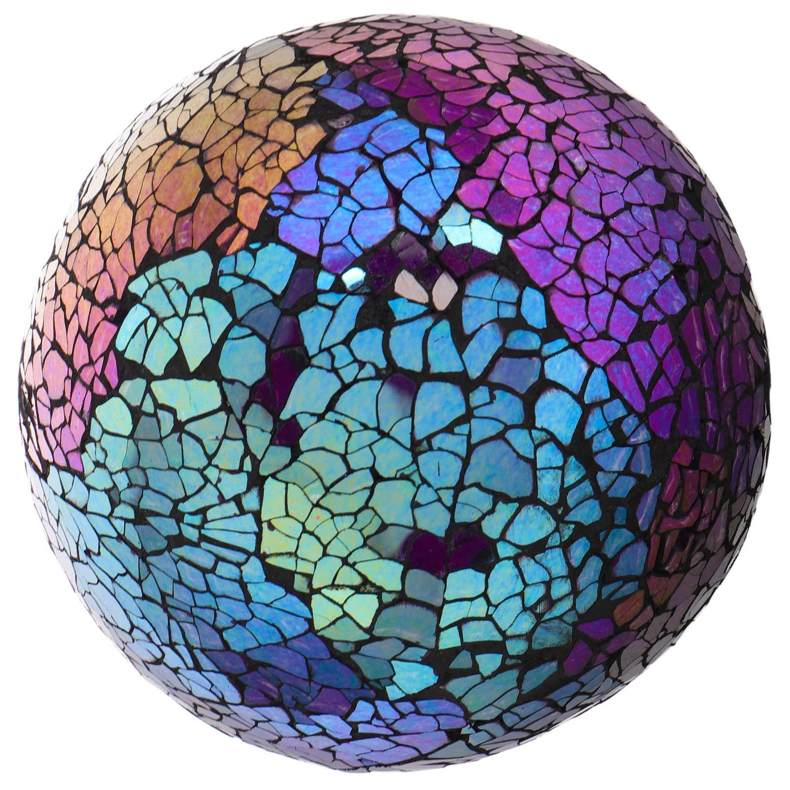 

4 Inch Mosaic Glass Sphere Decorative Ball for Garden Home Decor Artistic Light Reflective Ornamental Outdoor Indoor Use