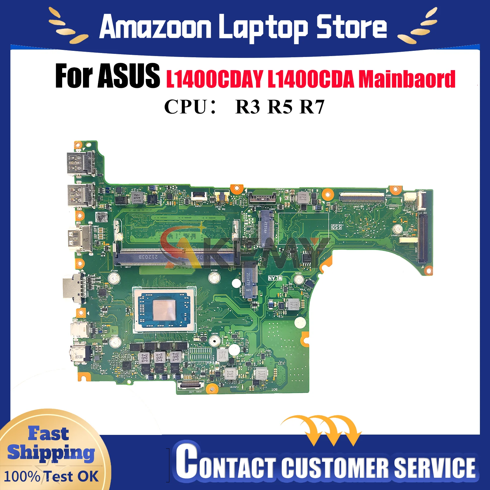 

L1400CDA Материнская плата для ноутбука ASUS VivoBook L1400CDAY L1400C Материнская плата для ноутбука с процессором R3 R5 R7 100% тестирование ОК быстрая доставка