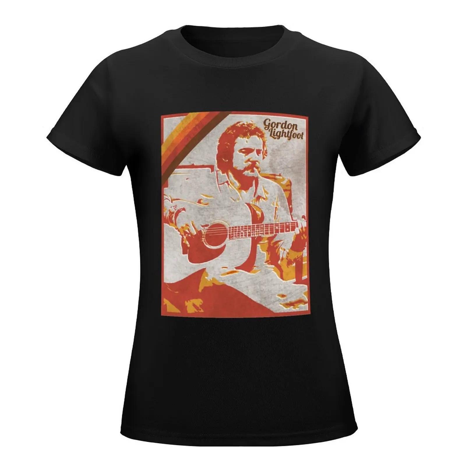 Gift Idea Gordon Lightfoot Sticker Gifts For Birthday T-Shirt Blouse Female clothing Summer Women's clothing