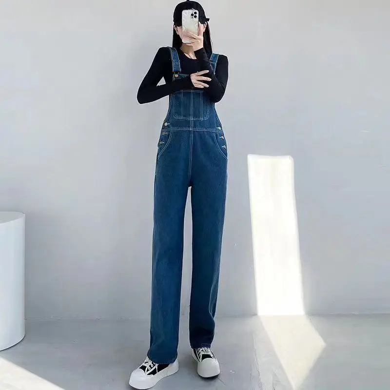 

Women's Jeans Jumpsuit Denim Overalls Loose Straight Suspenders Pants Safari Style Casual Pants