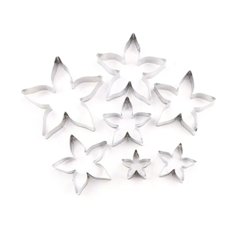 7Pieces Rose Calyxs Cutter Mold Set Rose Petals Calyxs Leaf Cutter Fondant Modelling Tool Cake Decorating Chocolate