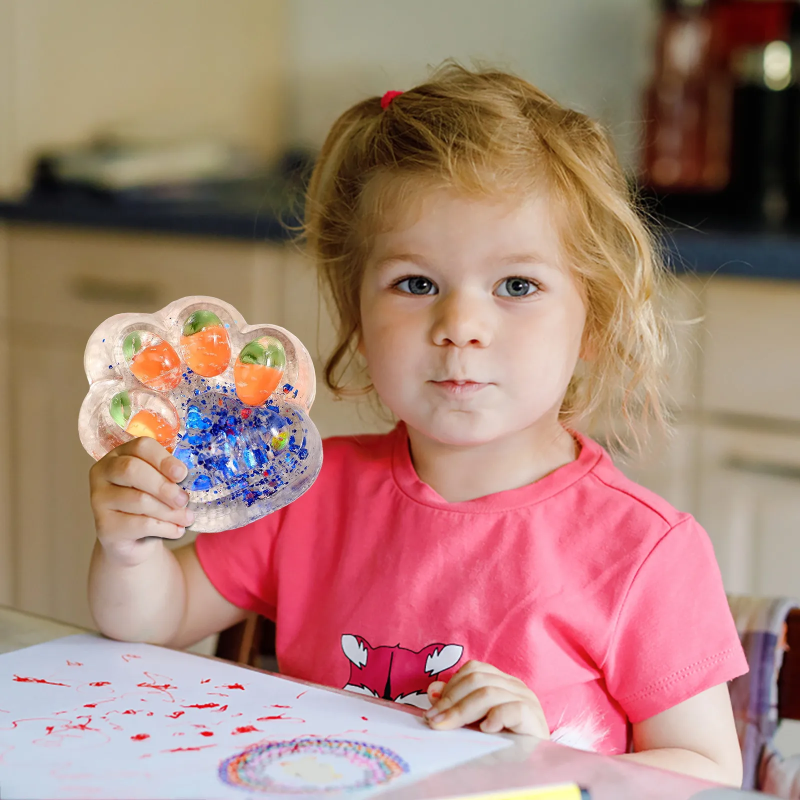 Artiglio di gatto Pizzicare Gelatina Cera Fragola Decompressione Gelatina Colla Decompressione Artiglio di gatto carino Cubo di ghiaccio Pizzicare Giocattolo a rimbalzo lento