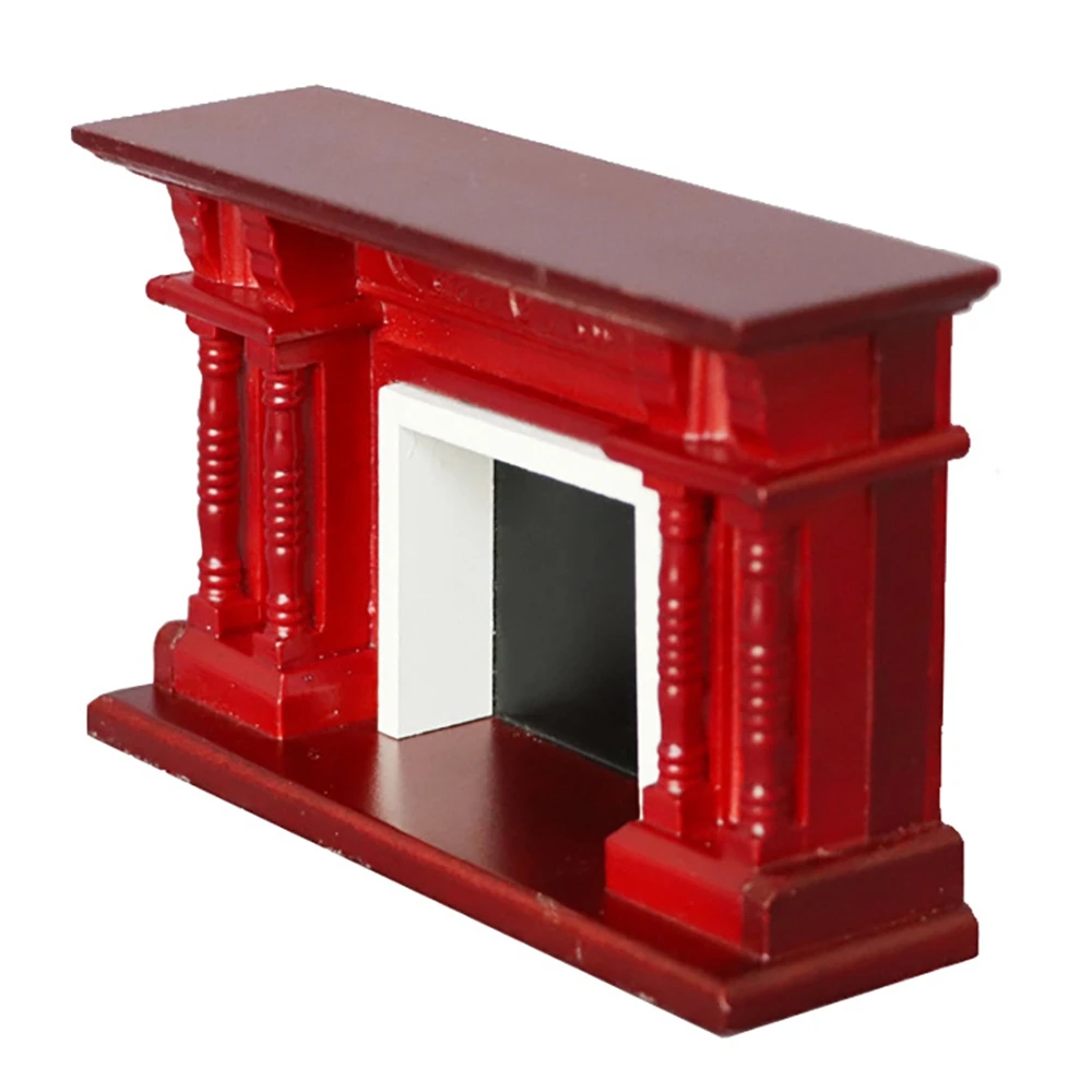 

WOTT-Dollhouse Furniture,Dollhouse Decoration Furniture Wood Mini Fireplace For 1/12 Scale Accessory For Kids