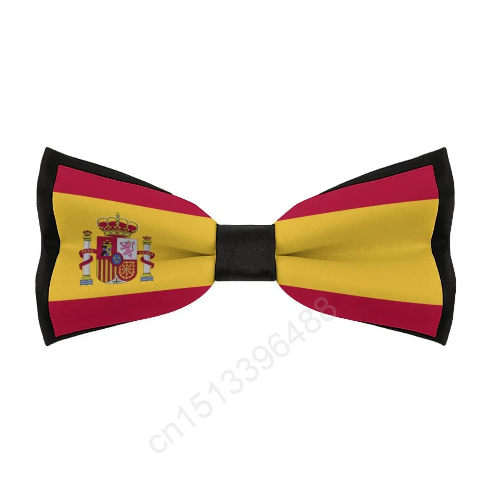 

New Polyester Spain Flag Bowtie for Men Fashion Casual Men's Bow Ties Cravat Neckwear For Wedding Party Suits Tie