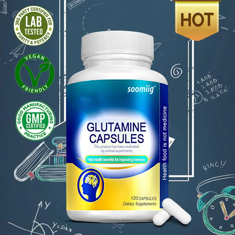 Glutamine Supplement - Helps Memory, Attention, Nervous System, Brain Supplement, High Absorption, Rich in Vitamin Complex