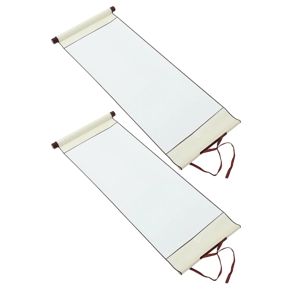 2 Pcs Reel Blank Hanging Scroll Painting Paper Chinese Calligraphy Supply Drawing Rice Writing Accessory Office