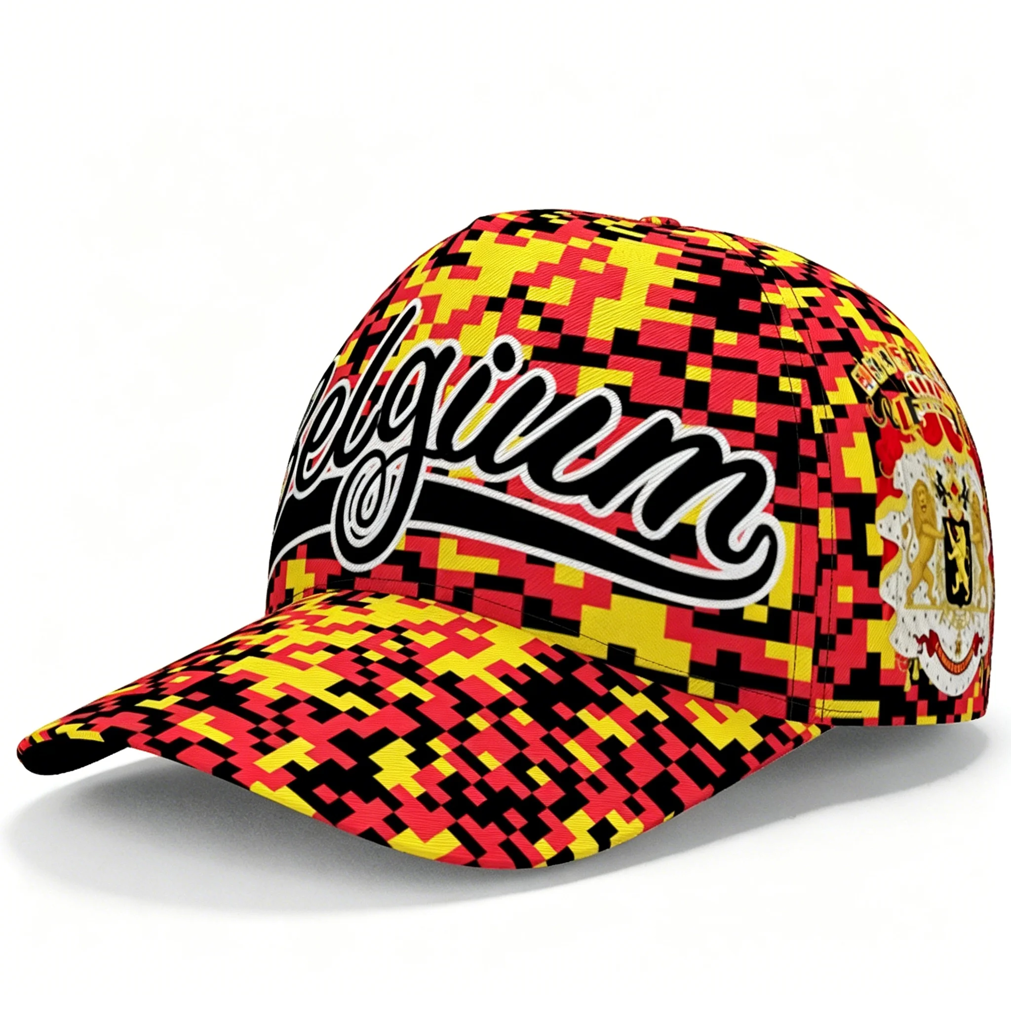 Belgium National Flag Letter Print Baseball Cap Adjustable Lightweight Snapback Outdoor Casual Football Sports Fan Sun Hat view 3