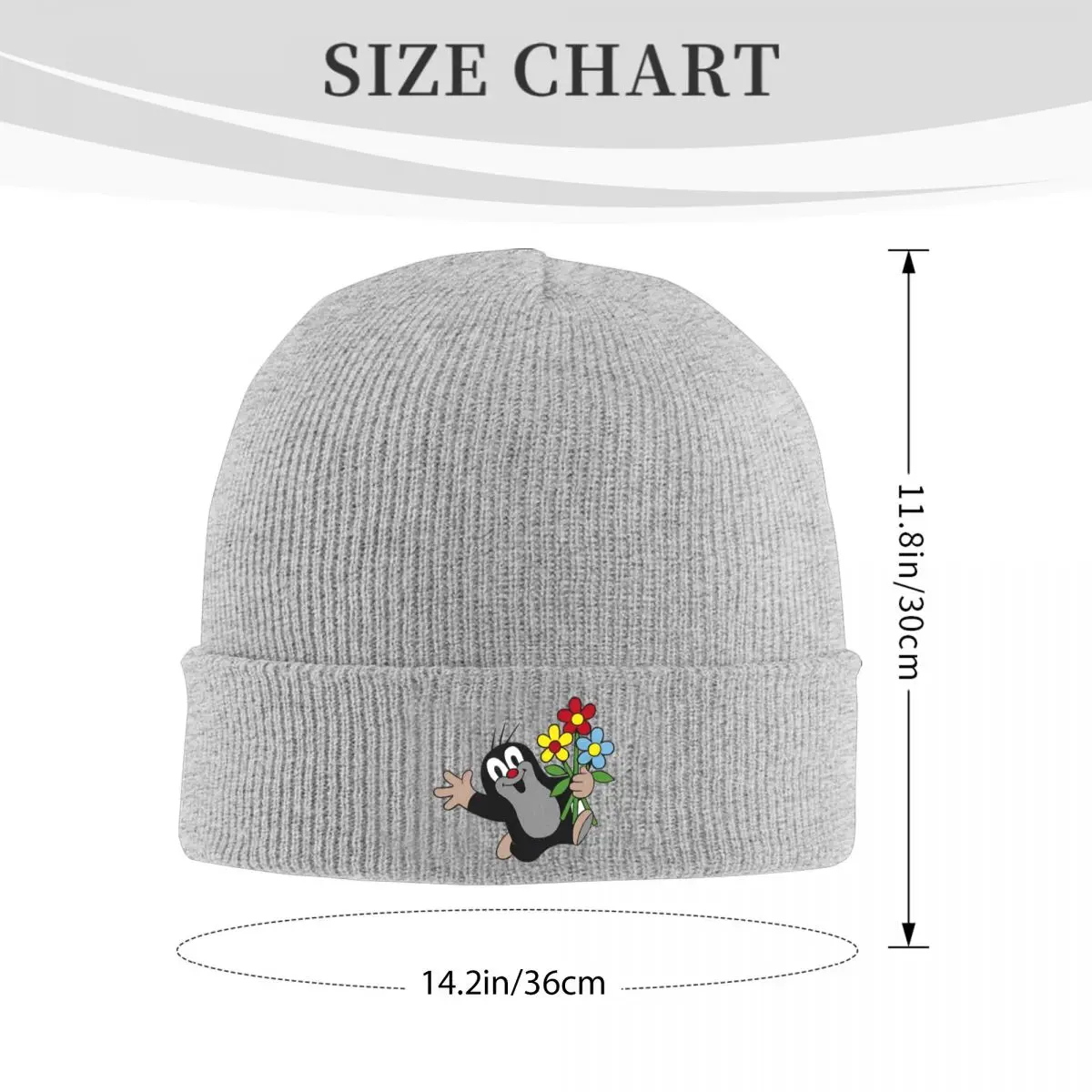 The Little Mole Bonnet Hats Krtek flower Beanie Hats Custom Knit Hat Autumn Cool Adult Unisex Kpop Head Wrap Cap