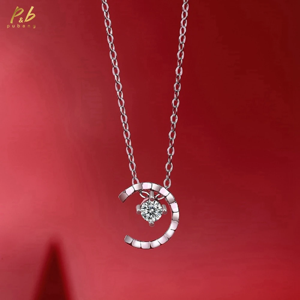 

PuBang Fine Jewelry Anniversary Gifts Real 925 Sterling Silver Moissanite Diamonds Gemstone Star Moon Pendant Necklace Wholesale