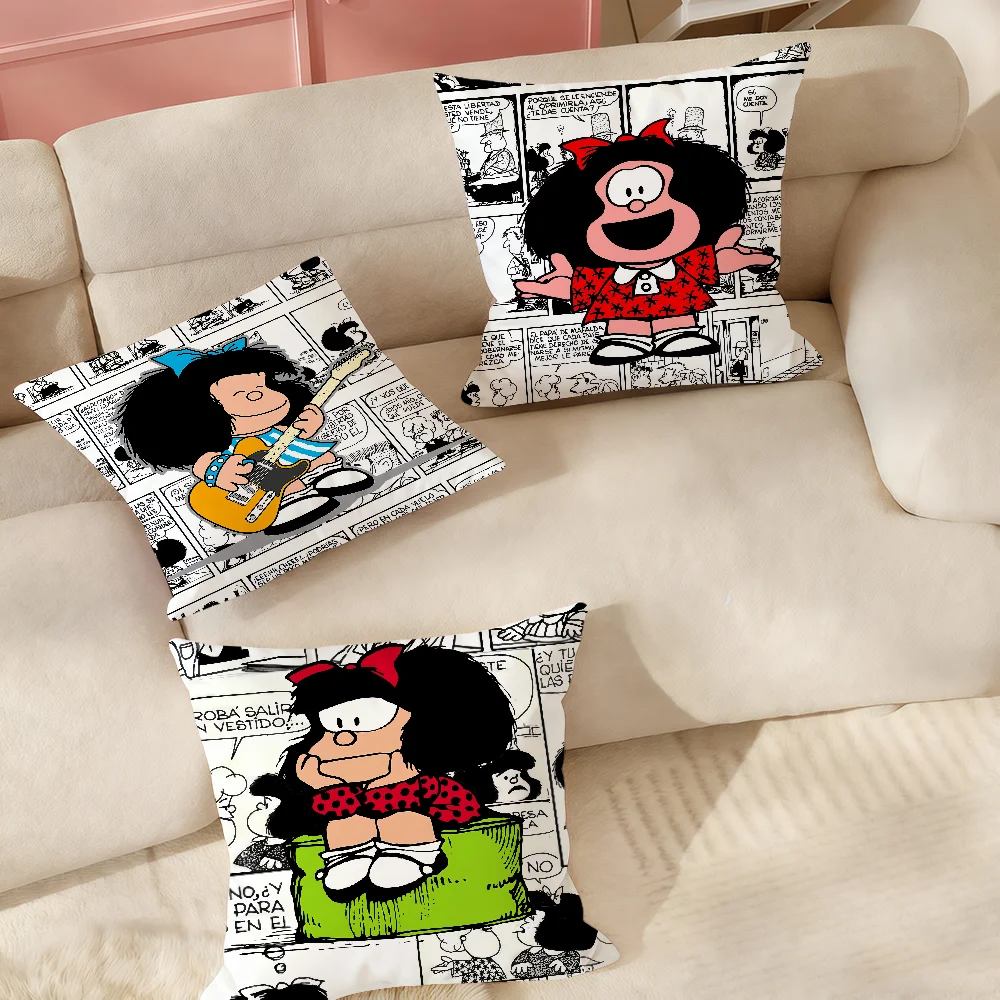 

Cartoon Cute Mafalda Pillow Case Applicable Space For Guest Rooms Interiors Cars Office House Decoration