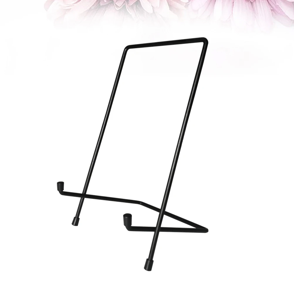 

Photo Frame Display Stand Heavy Duty Iron Craft Rack Black Desktop Holder for Picture Books Artworks Plate Collection