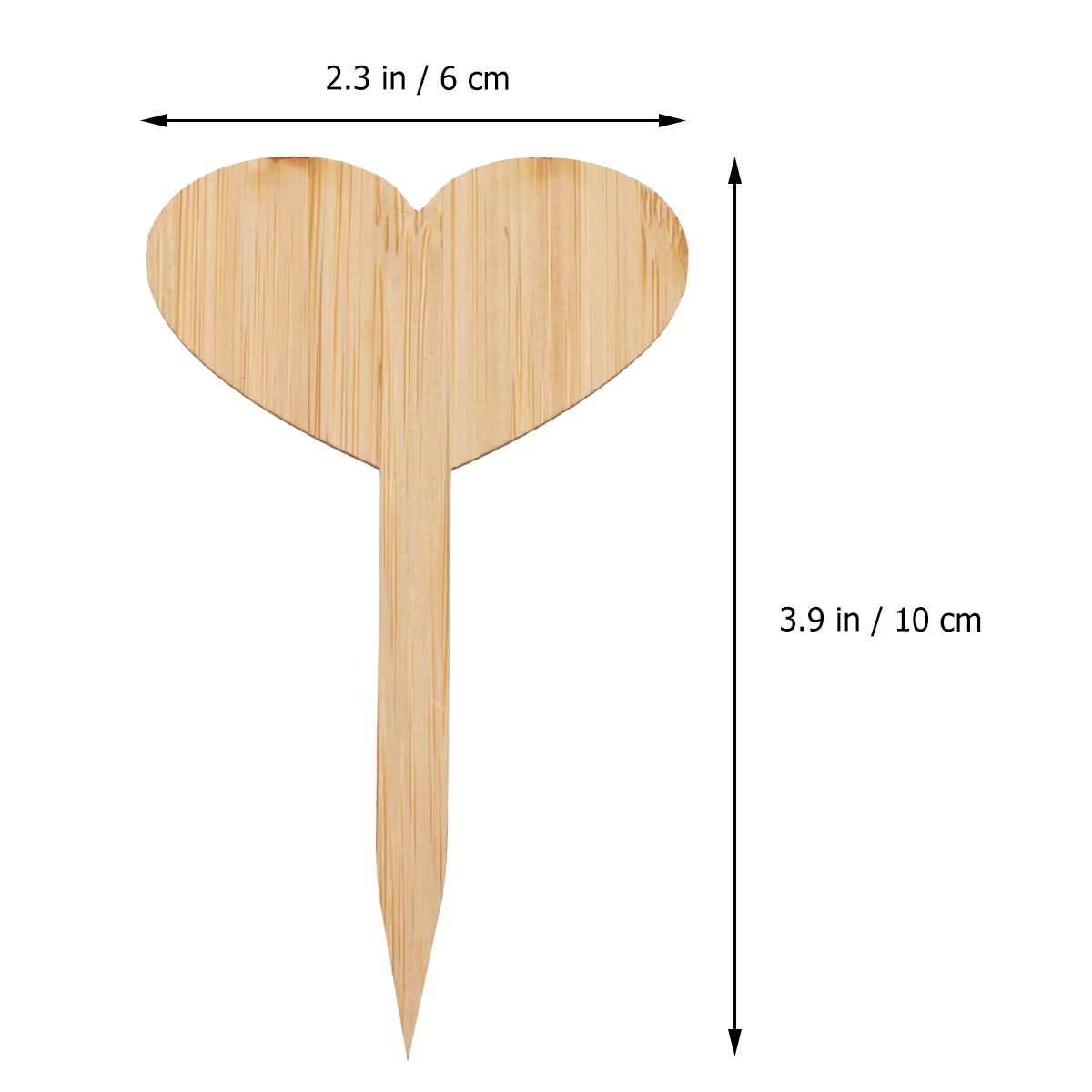 

20Pcs Heart Shape Bamboo Plant Labels Thicken T Shape Seedling Wood Color Miniature Garden Decors DIY Sign