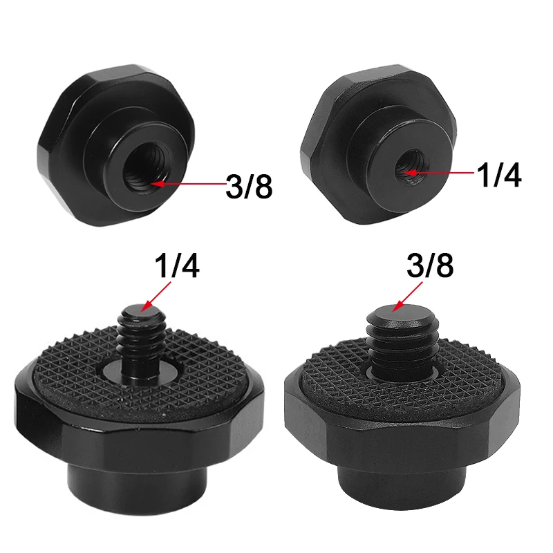 

3/8 to 1/4 Inch Screw Aluminum Stability Camera Conversion Screw Tripod Quick Release Plate Screw Adapter Mount for Dslr Camera