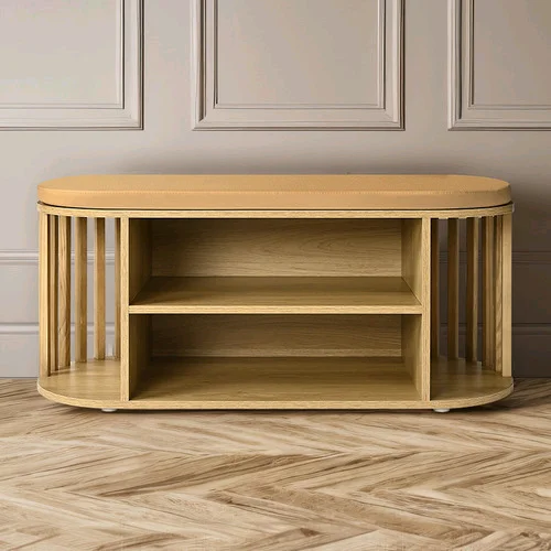 

！@Combohome Nordic Modern Wooden Shoe Cabinet Clutter Organizer Rack Bench with Stool Seat for Entryway Cabinet