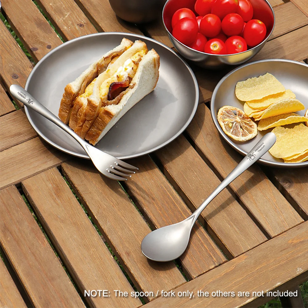 

Lightweight Titanium Chopsticks Spoon Fork Pure Ti Tableware Cutlery Set for Home Outdoor Camping Hiking Picnic