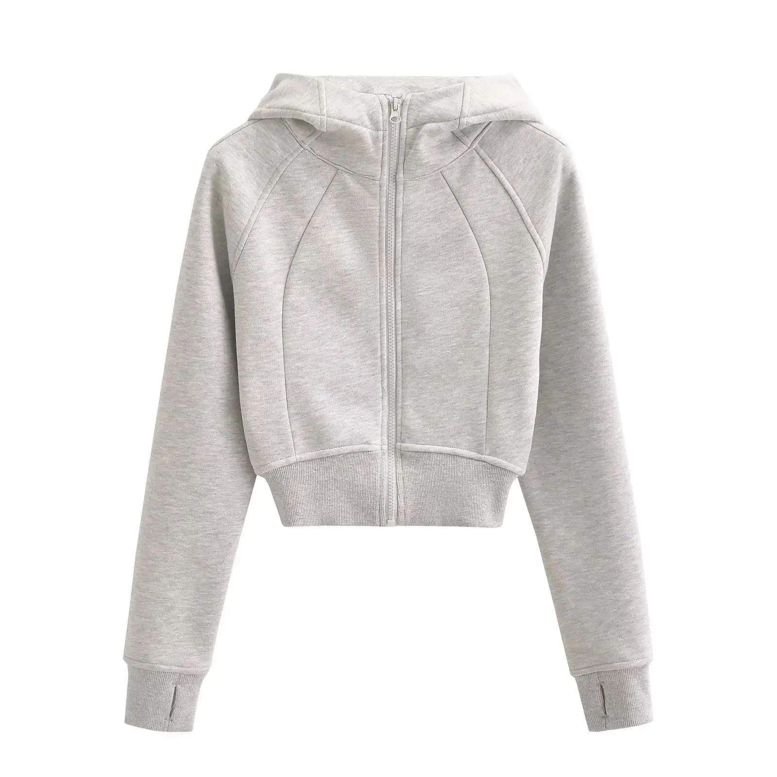 American Sle Retro Fce forrado con capucha cárdigan abierto sudadera deportes de invierno Casual Slim Fit Jaet cremallera Top cálido