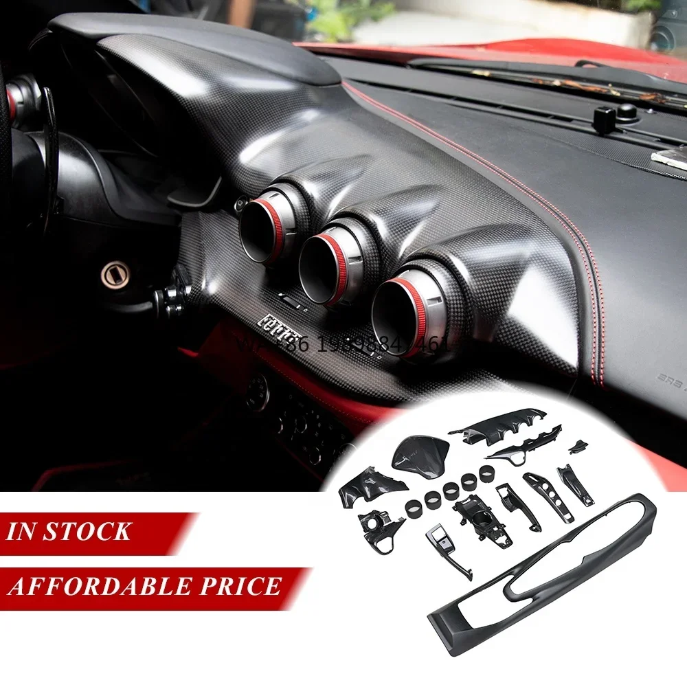 OEM Style Dry Carbon Fiber Interior Decoration Accessories Car Air Conditioner Control Panel Cover Interior for Ferrari F12