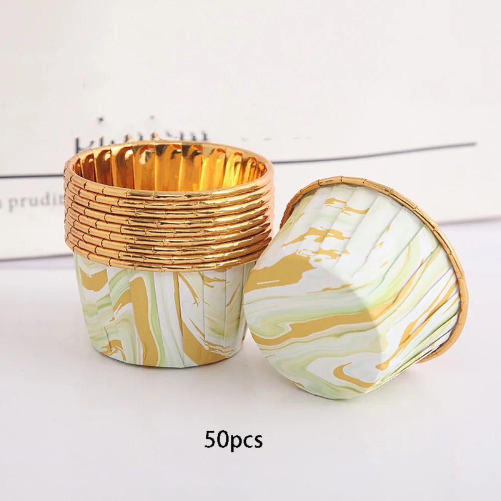 

50pcs Mini Foil Cupcake Liners Aluminum Foil Baking Cups Party Decor Muffin Cupcake Paper Cups Kitchen Baking Supplies